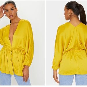 Pretty little thing: golden yellow kimono top